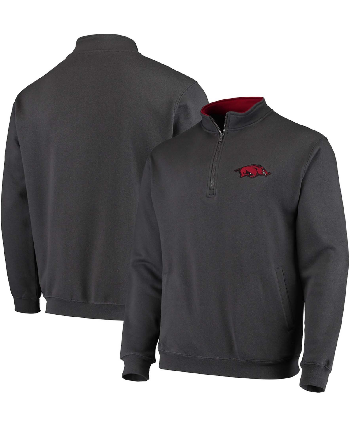 Colosseum Men's Arkansas Razorbacks Tortugas Logo Quarter-zip Jacket In Charcoal