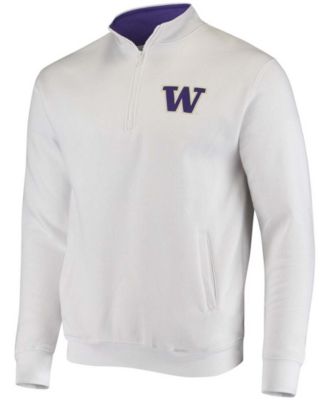 Men's Big and Tall White Washington Huskies Tortugas Logo Quarter-Zip Jacket