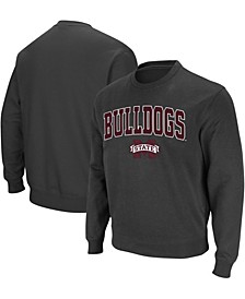 Men's Charcoal Mississippi State Bulldogs Arch Logo Tackle Twill Pullover Sweatshirt