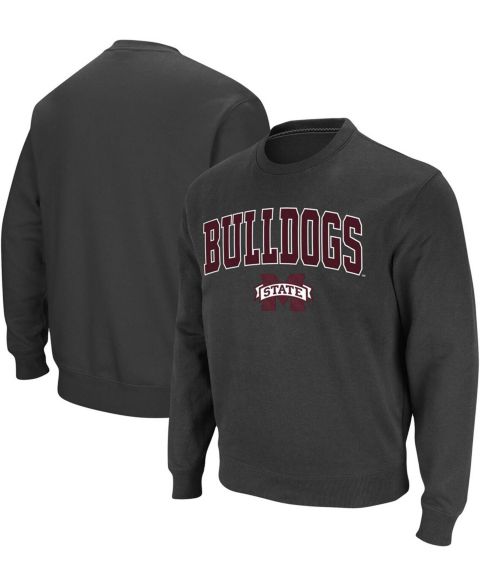 Мужская толстовка Colosseum Mississippi State Bulldogs Arch and Logo Crew Neck, цвет: Угольный