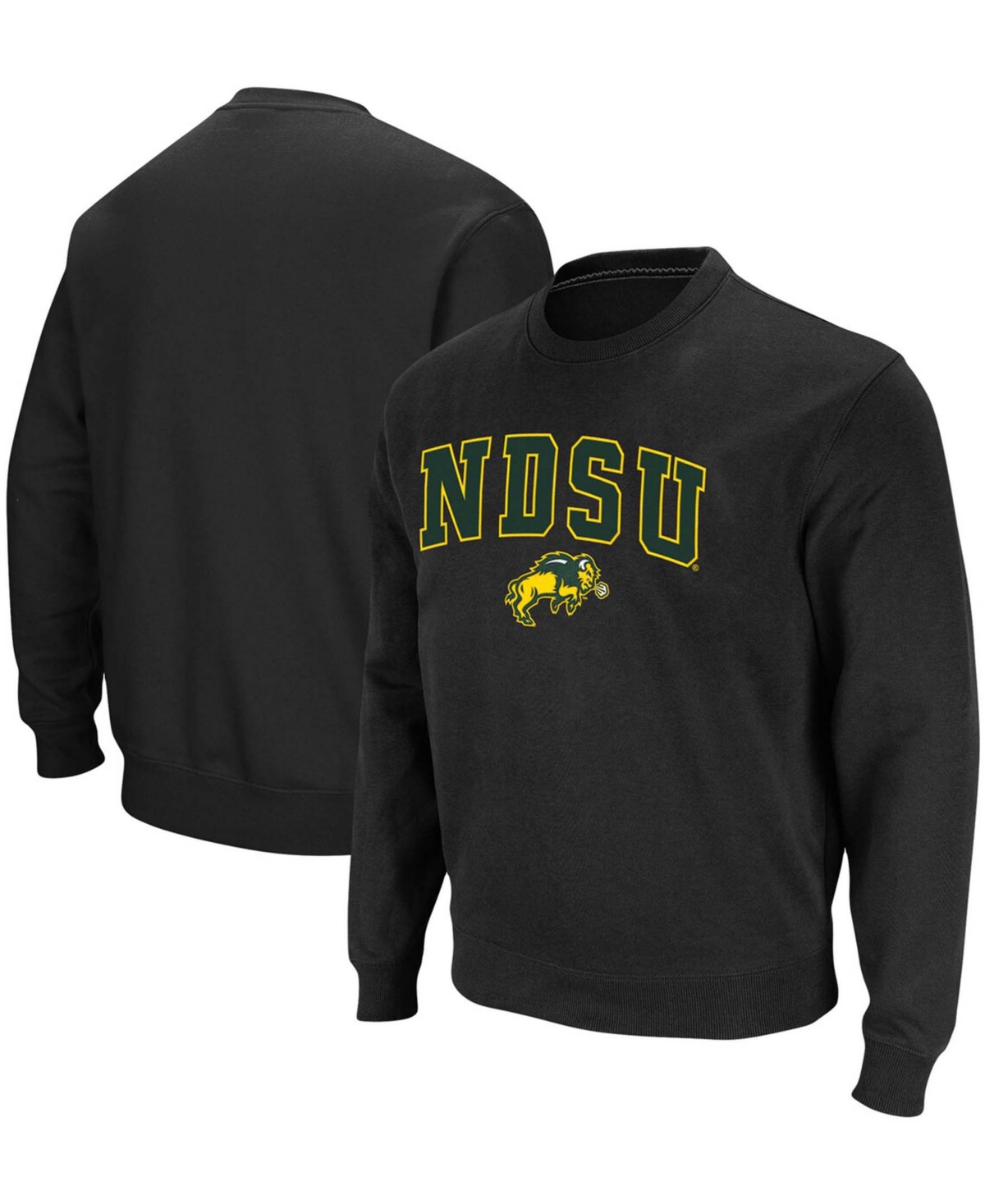 Colosseum Men's Ndsu Bison Arch & Logo Crew Neck Sweatshirt In Black