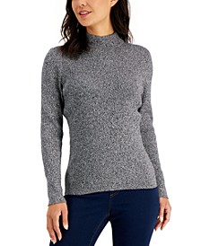 Cotton Mock-Neck Marled Sweater, Created for Macy's