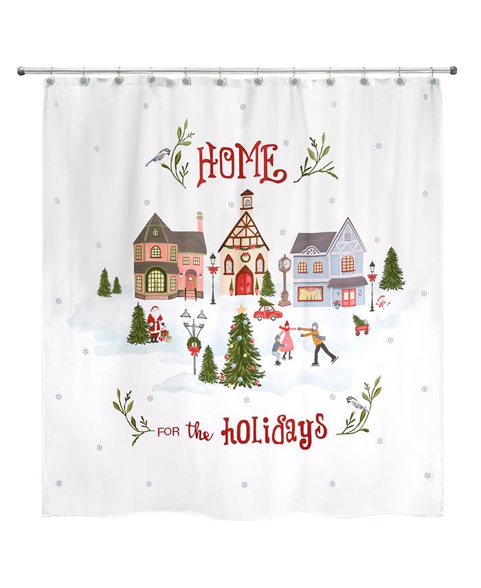 Avanti Home For Holiday Shower Curtain/Shower Hook Set Macy's