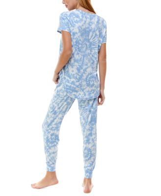 Printed Short Sleeve Top & Jogger Pajama Set