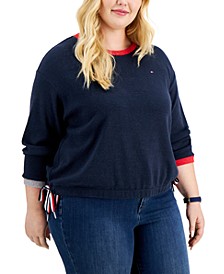 Women's Plus Size Sweatshirt With Side Ties