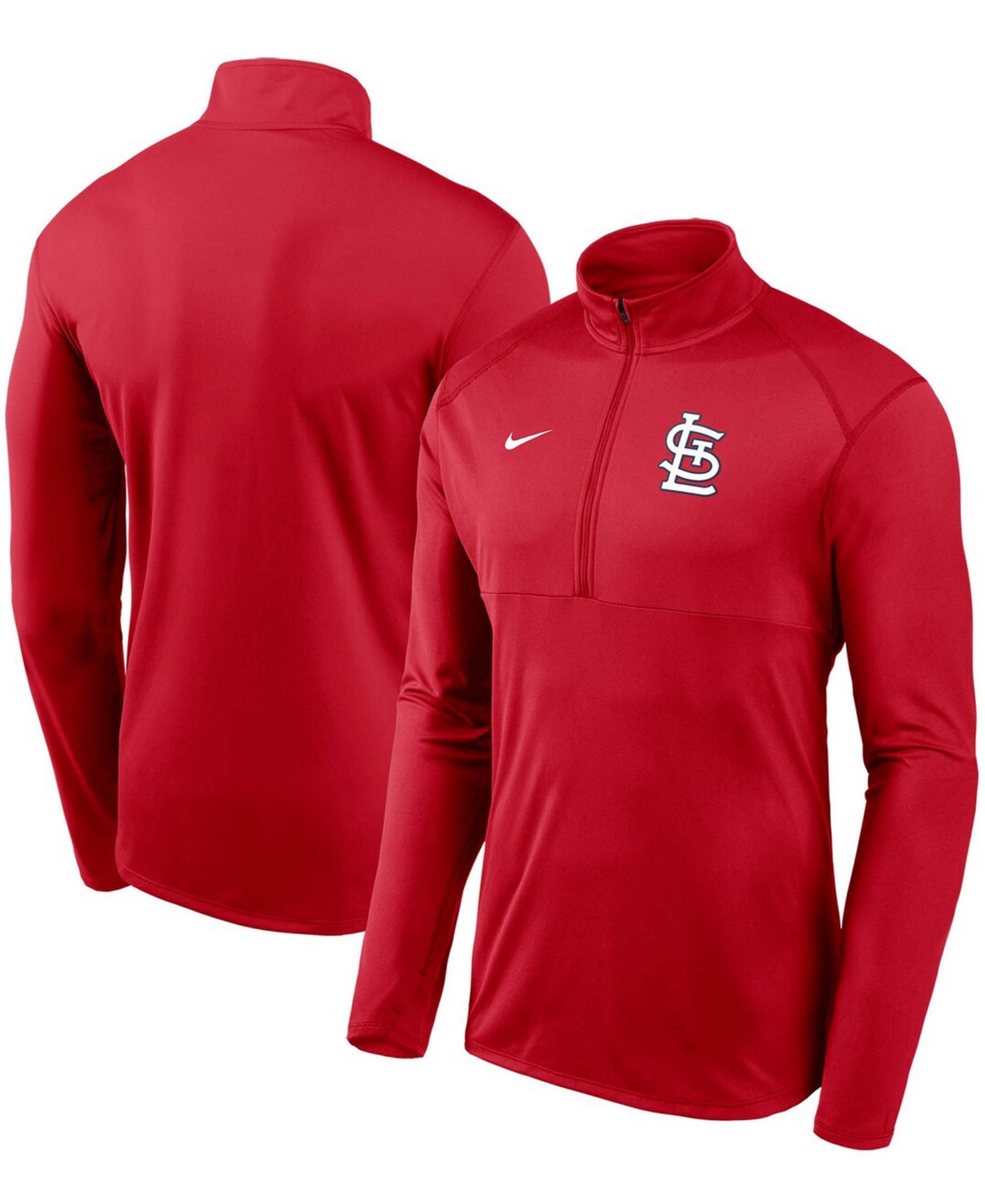 Men's Big and Tall Red St. Louis Cardinals Team Logo Element Performance Half-Zip Pullover Jacket
