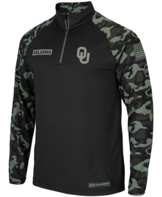Men's Black Oklahoma Sooners OHT Military-Inspired Appreciation Take Flight Raglan Quarter-Zip Jacket