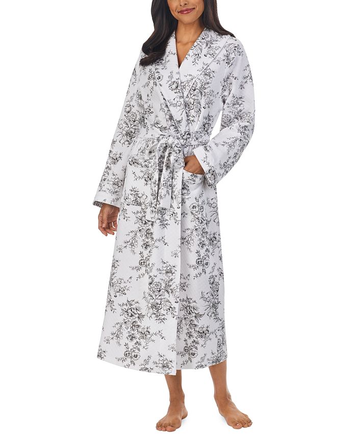 Eileen West Printed DiamondQuilt Wrap Robe Macy's