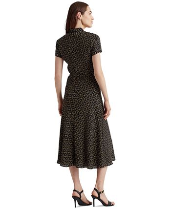 Lauren Ralph Lauren Chain-Print Fit & Flare Midi Dress - Macy's