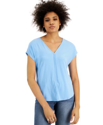 Bar III - Seamed V-Neck Top