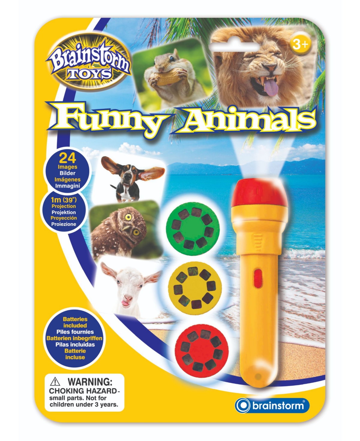 Brainstorm Toys Kids' Funny Animals Torch And Projector In Multi