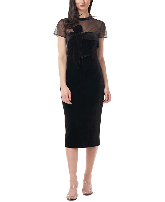 JS Collections Illusion Yoke Velvet Dress Macy s