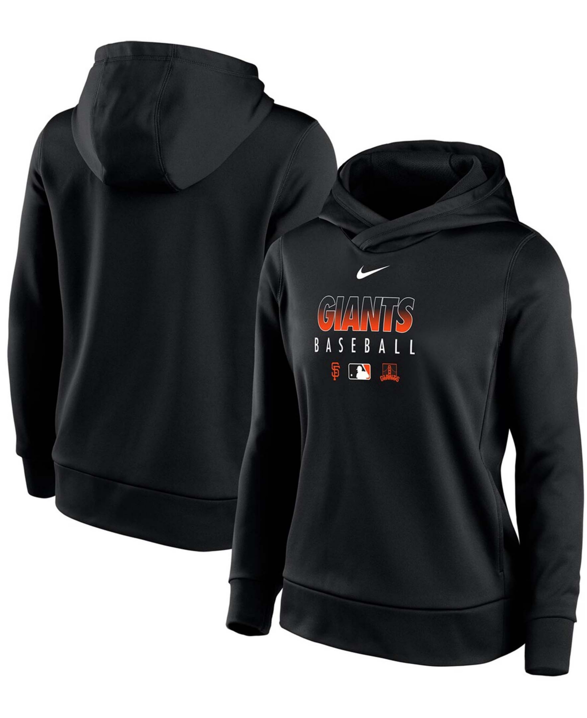Women's Black San Francisco Giants Authentic Collection Performance Pullover Hoodie