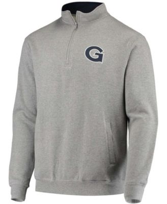 Men's Heather Gray Georgetown Hoyas Tortugas Logo Quarter-Zip Jacket