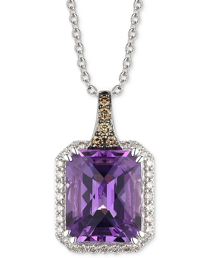 Le Vian - Grape Amethyst (5-1/10 ct. t.w.) & Diamond (1/3 ct. t.w.) 18" Pendant Necklace in 14k White Gold