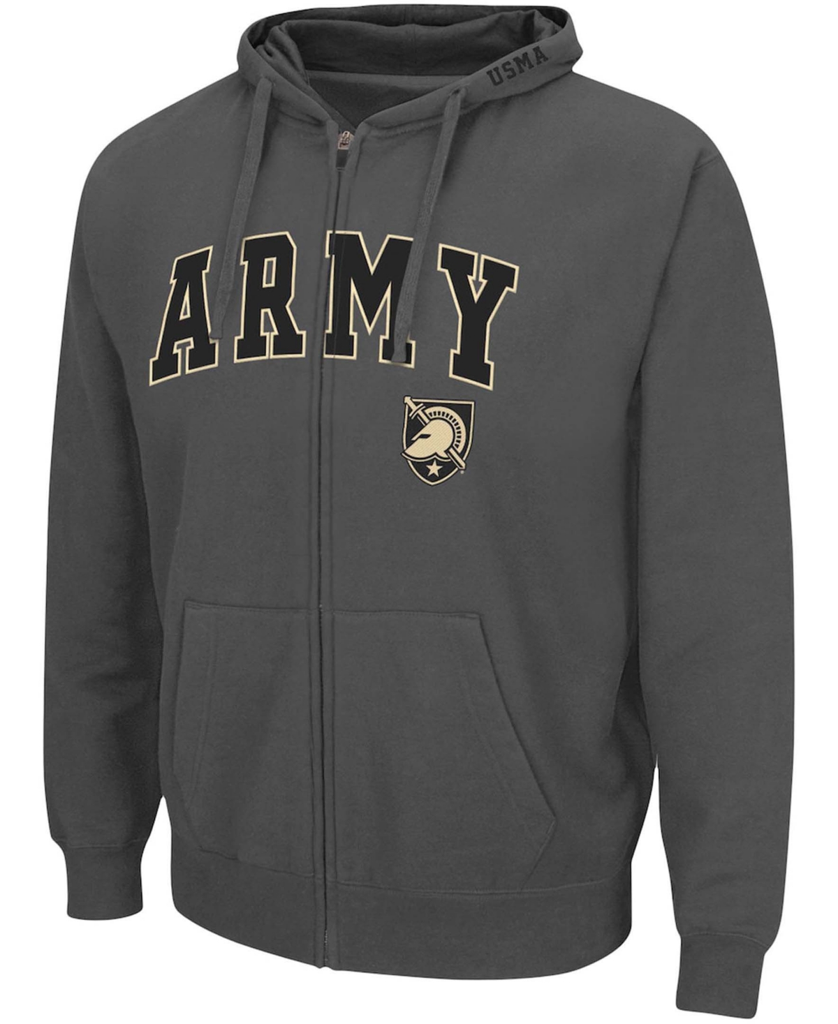 Shop Colosseum Men's Charcoal Army Black Knights Arch Logo 3.0 Full-zip Hoodie
