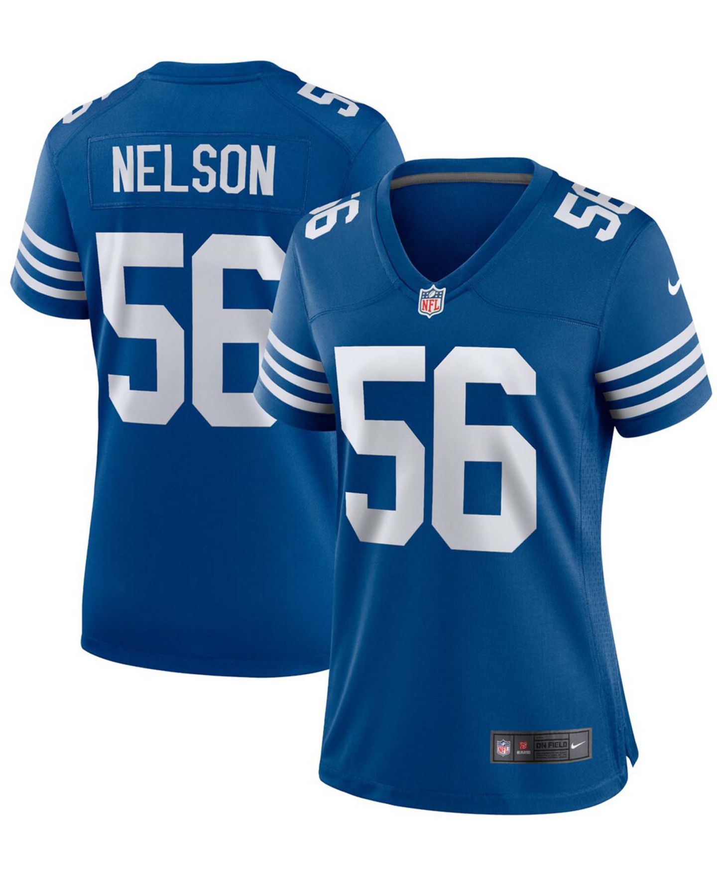 Женский топ Nike Quenton Nelson Indianapolis Colts Alternate Game Jersey, цвет: Королевский синий — фото 1