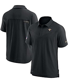 Men's Black New Orleans Saints Sideline UV Performance Polo Shirt
