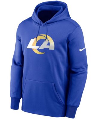 Men's Royal Los Angeles Rams Primary Logo Therma Performance Pullover Hoodie