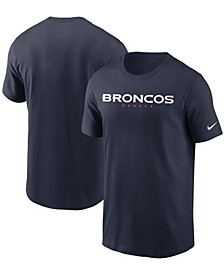 Men's Navy Denver Broncos Team Wordmark T-shirt