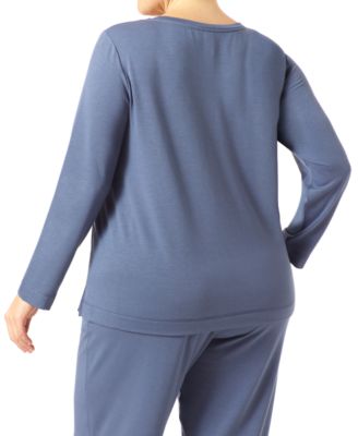 Plus Size Solid Long Sleeve Lounge T-Shirt