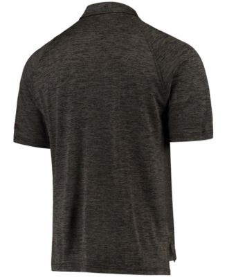 Men's Heather Black Montana Grizzlies Down Swing Raglan Polo Shirt