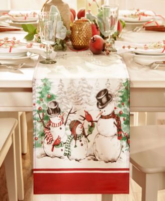 Snowman Winterland Holiday Snowflake Table Runner