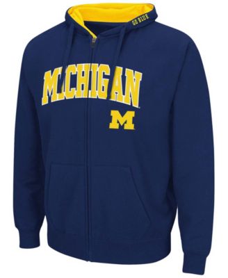 Men's Navy Michigan Wolverines Arch Logo 3.0 Full-Zip Hoodie
