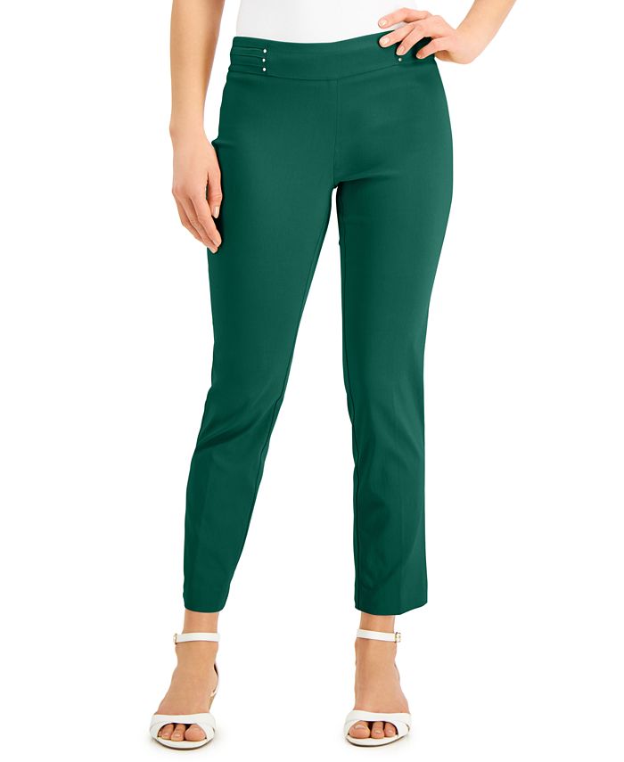 JM Collection Studded Tummy-Control Pull-On Pants, Created for Macy's ...