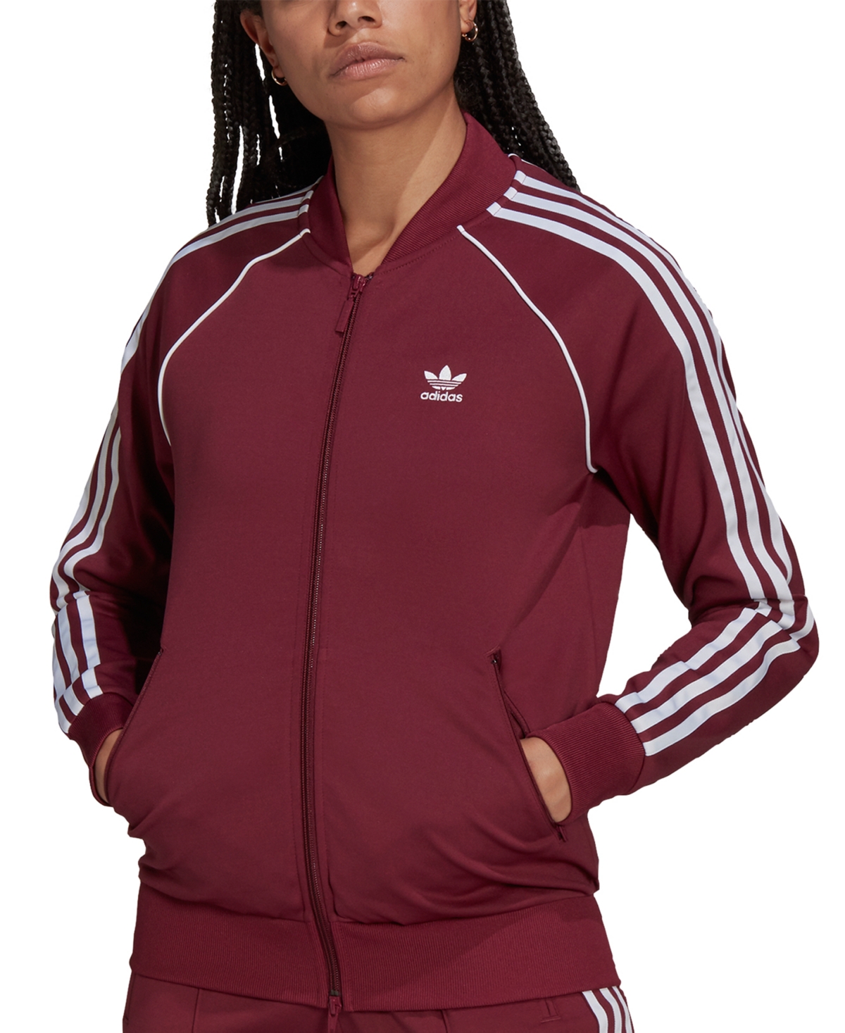 Adidas Originals Women s Superstar Track Jacket Primeblue In Victory Crimson ModeSens