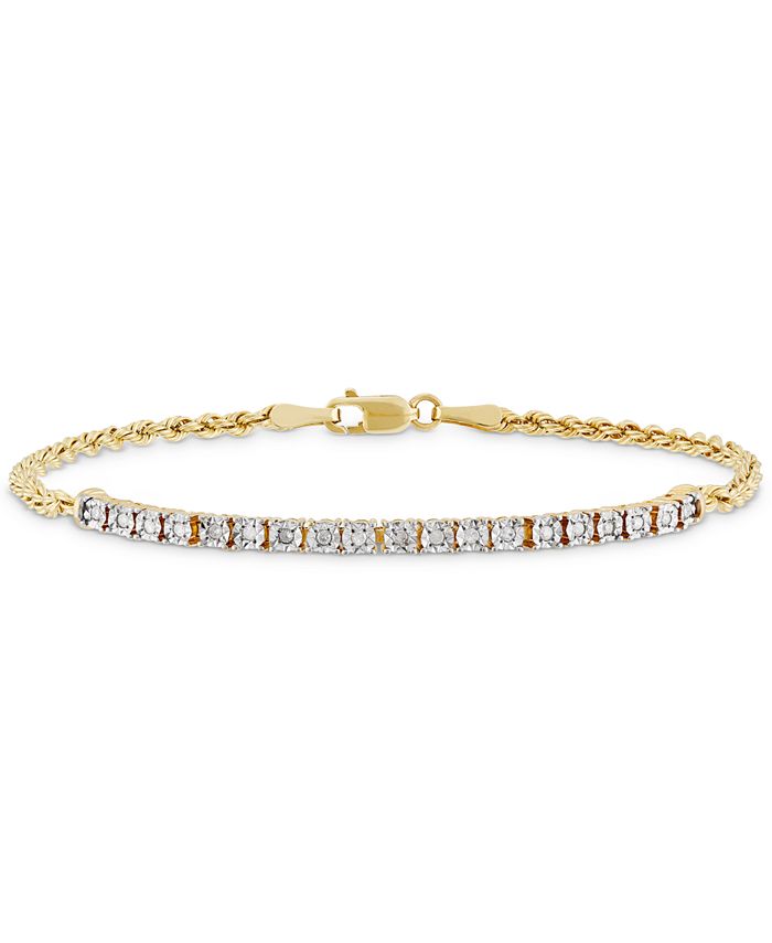 Macy s Diamond Bracelet 1 4 ct. t.w. in 18k Gold Plated Sterling