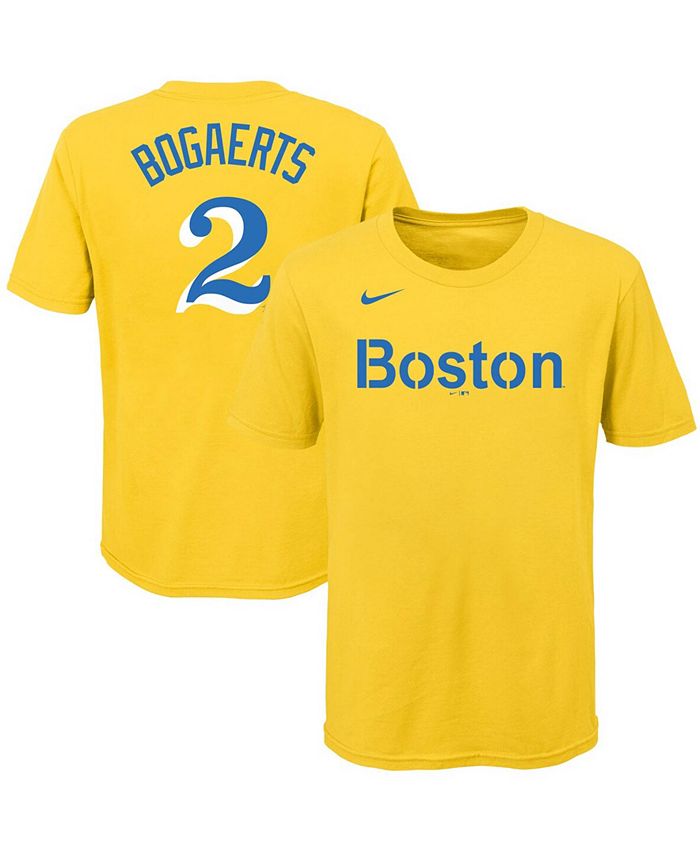 Xander Bogaerts Boston Red Sox Nike City Connect Name & Number T-Shirt -  Gold/Light Blue