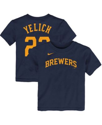 Preschool Nike Christian Yelich Navy Milwaukee Brewers Player Name & Number  T-Shirt