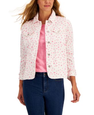 macy's white denim jacket