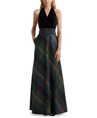 ralph lauren plaid taffeta dress