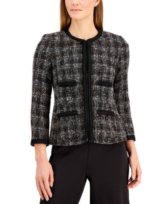 Anne Klein - Tweed Patch-Pocket Jacket