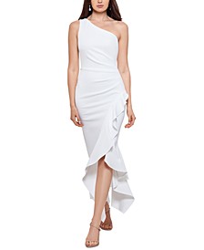 Petite Ruffled One-Shoulder Gown