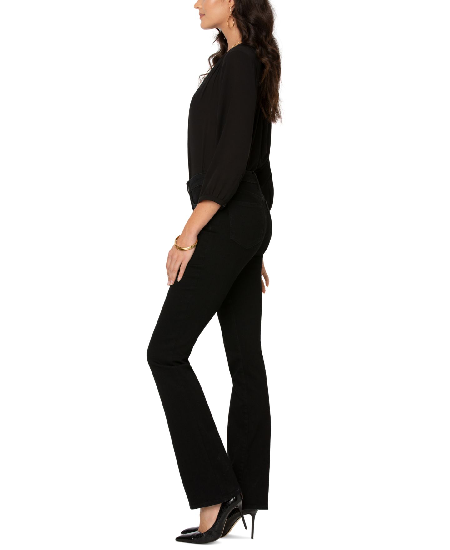 Женские джинсы NYDJ Barbara Tummy-Control Bootcut, цвет: Чёрный — фото 5