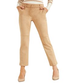 Evelina Faux Suede Straight Leg Pants