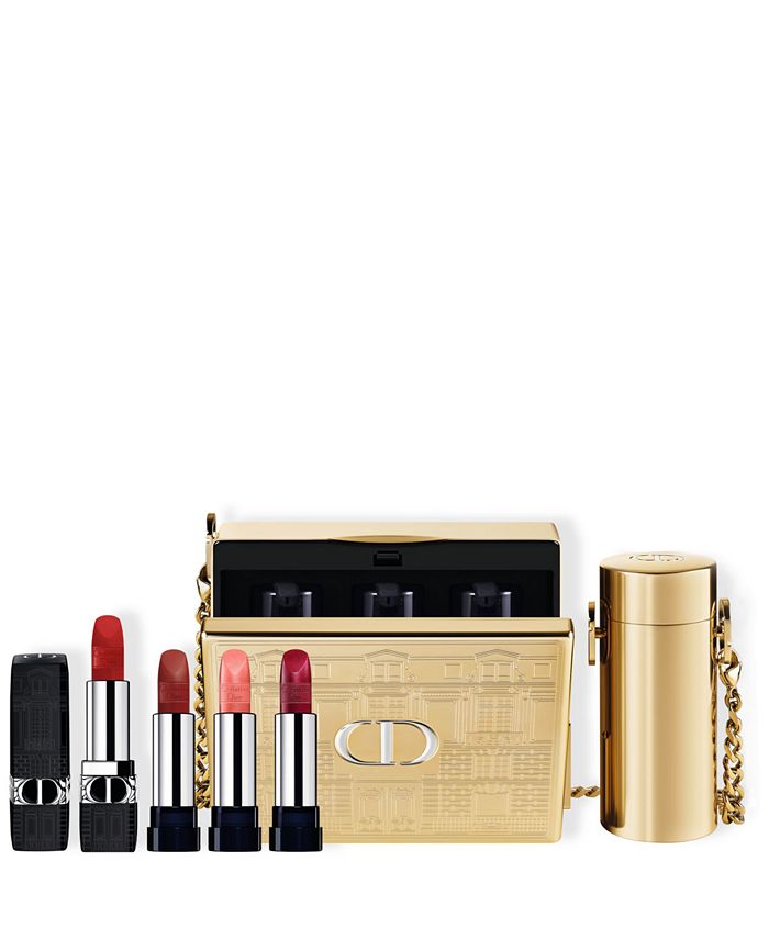 Dior, Makeup, Dior Makeup Travel Set Luggage Tag Mini 999 Rouge Nail  Polish And Lipstick Set