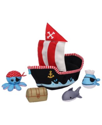 Manhattan Toy Company Pirate Ship Floating Spill and Fill Bath Toy Set, 5 Piece