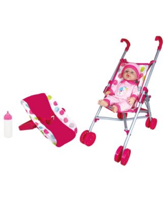 Lissi Dolls Twin Baby Dolls with Twin Jogger Stroller