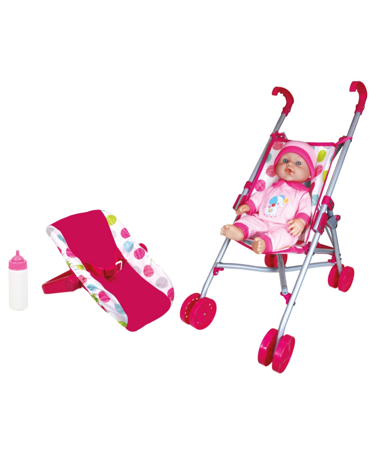 Lissi Dolls Twin Baby Dolls With Twin Jogger Stroller In Multi