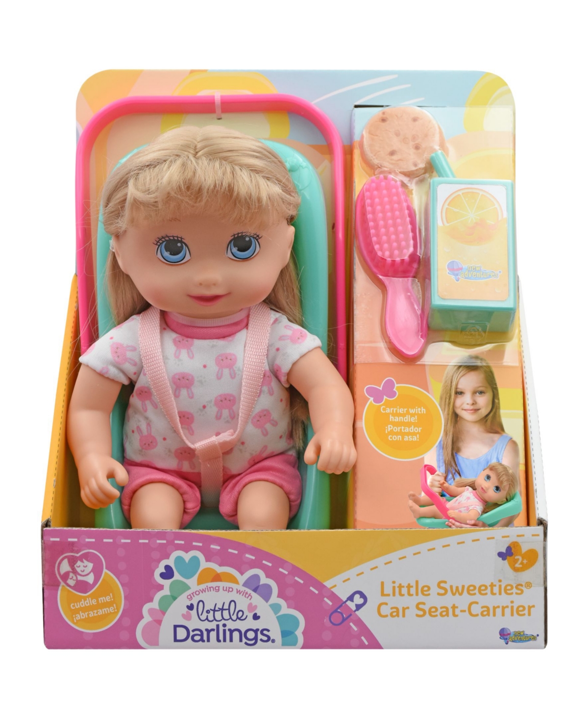 Shop Little Darlings Little Sweeties Car Seat With Baby Doll Play Set, 5 Piece In Multi