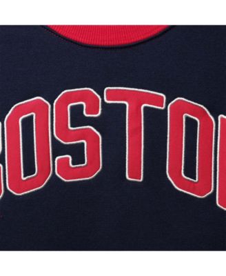 Women's Navy-Red Boston Red Sox Baseline Raglan Historic Logo Pullover Sweatshirt
