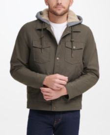 Men's Canvas Fleece Hooded Jean Jacket