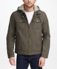 Men's Canvas Fleece Hood Trucker Jacket