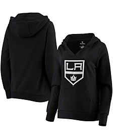 Plus Size Black Los Angeles Kings Primary Team Logo Fleece V-Neck Pullover Hoodie
