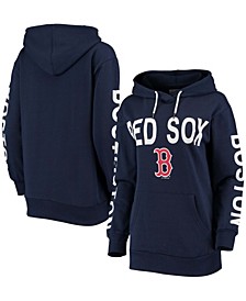Women's Navy Boston Red Sox Extra Inning Color block Pullover Hoodie