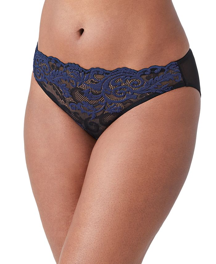Wacoal Women's Chrystalle Tanga Panty - Stretch Lace, Scallop Edge, Cotton Gusset, Light Mesh Sides - View #2